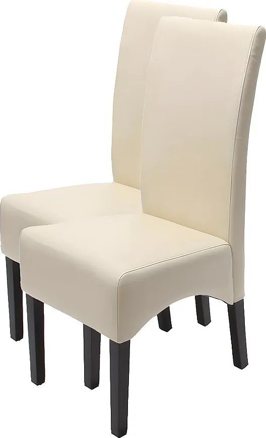 Krzesło do jadalni Crotone (zestaw 2 sztuk),  kremowy, ciemne nogi