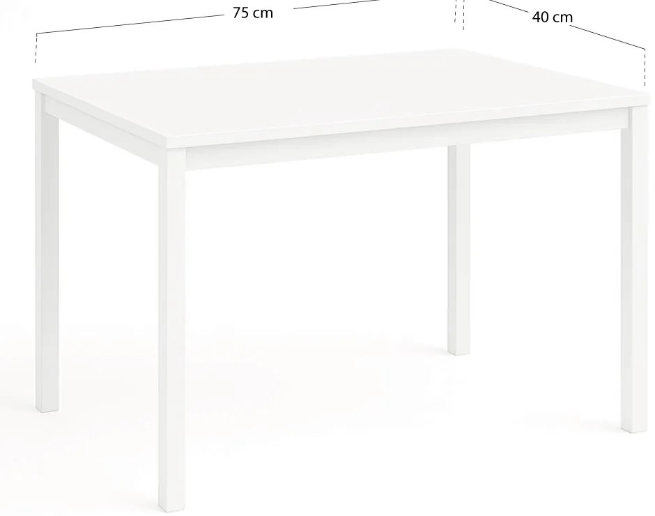 Stó centralny Tian 75x40cm biay