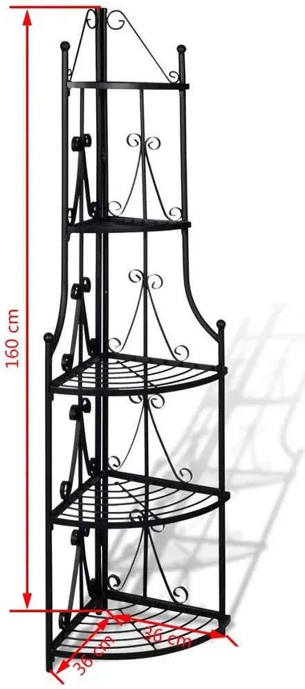 Czarny metalowy kwietnik W2-T08