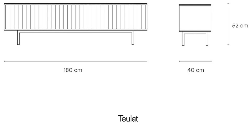 Biała szafka pod TV 180x52 cm Sierra – Teulat