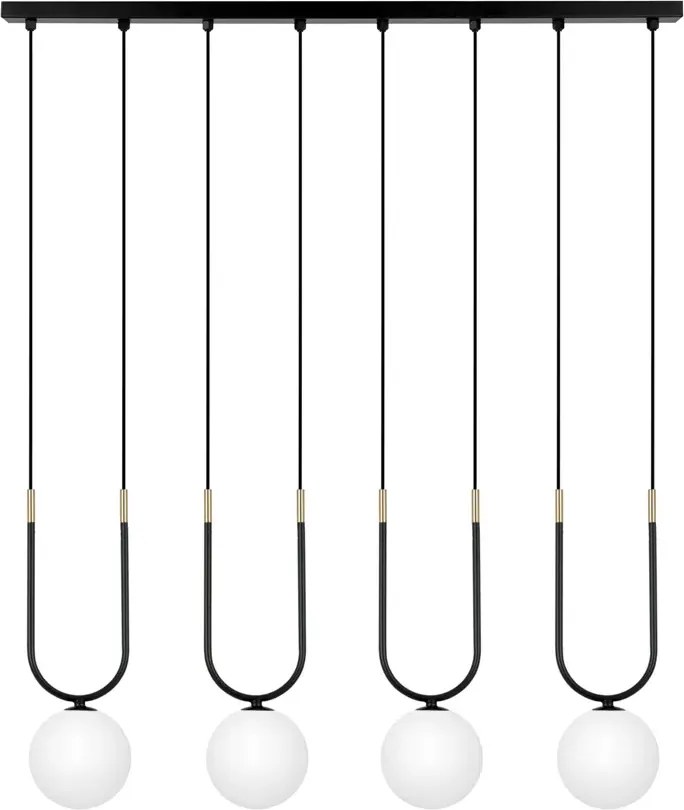 Wisząca lampa czteropunktowa czarno-biała E7-S54