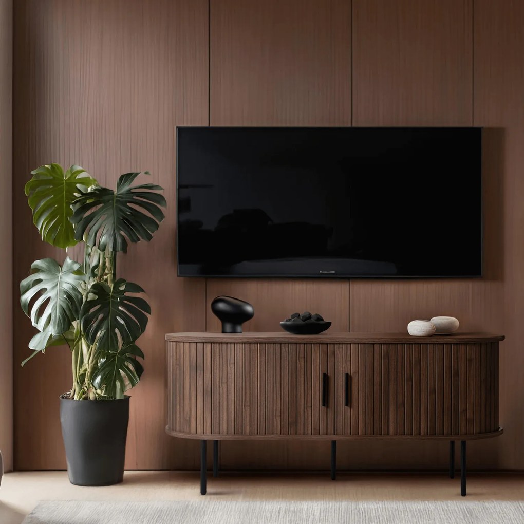 Szafka RTV do Salonu Dwudrzwiowa TRISH 120 cm Orzech Nowoczesna