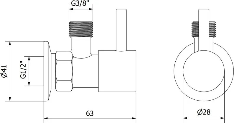 Mexen R1 zawór kątowy do baterii 1/2"x3/8", złoty - 79970-50