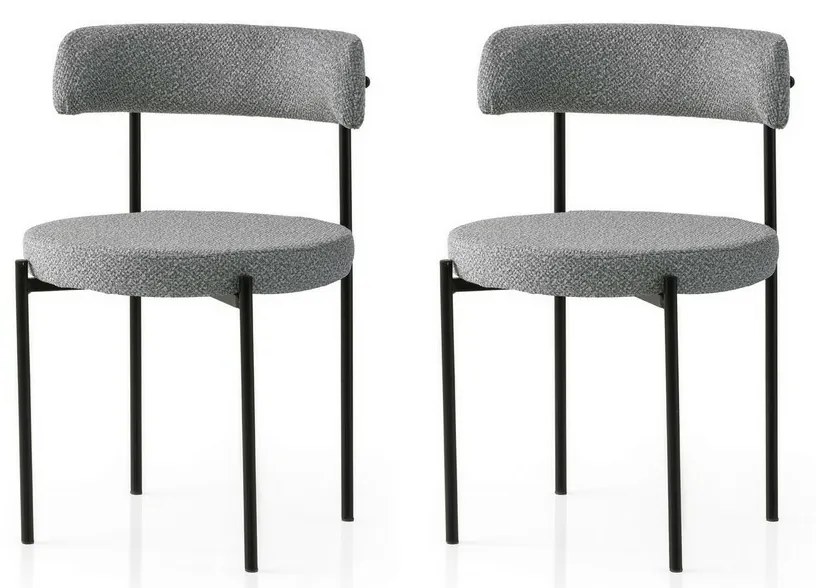 Zestaw krzeseł do jadalni Gini Dark Grey and Black, 2 szt.