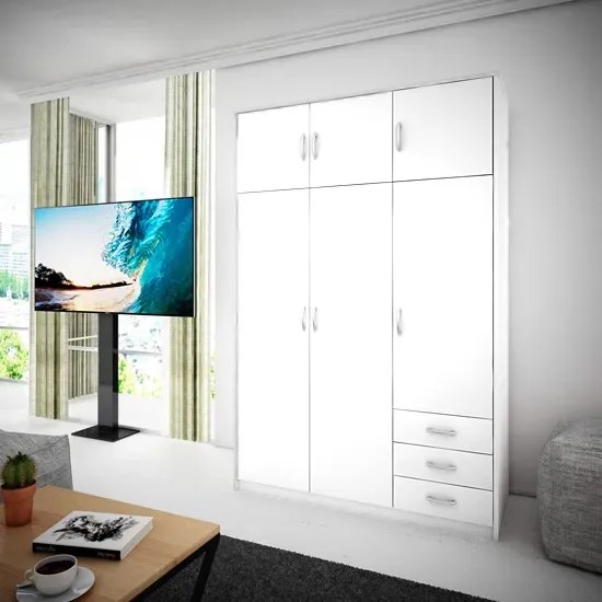 Biała szafa z nadstawką E5-N52