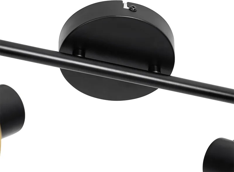 Industrialny reflektor czarny ze złotem 2-światła - Kayden