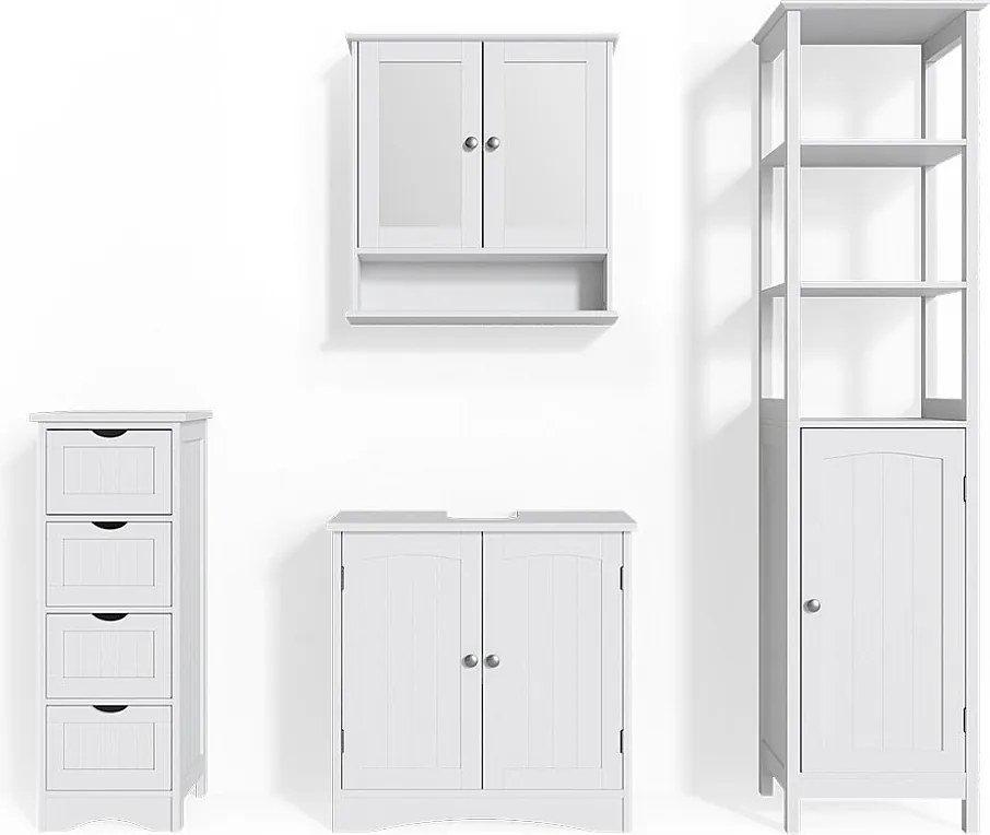 Zestaw mebli łazienkowych biały 60x30x60 bianco