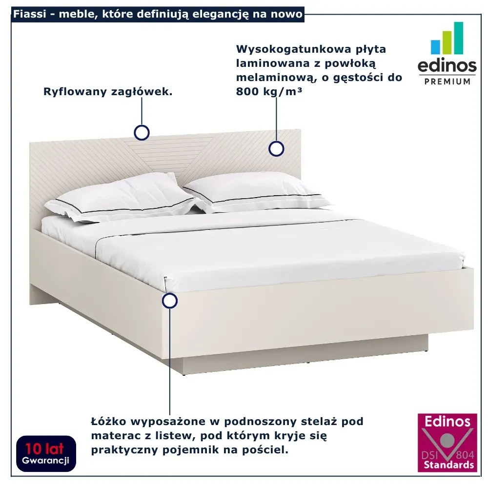 Kaszmirowe łóżko z pojemnikiem na pościel 160x200 cm R6-A60