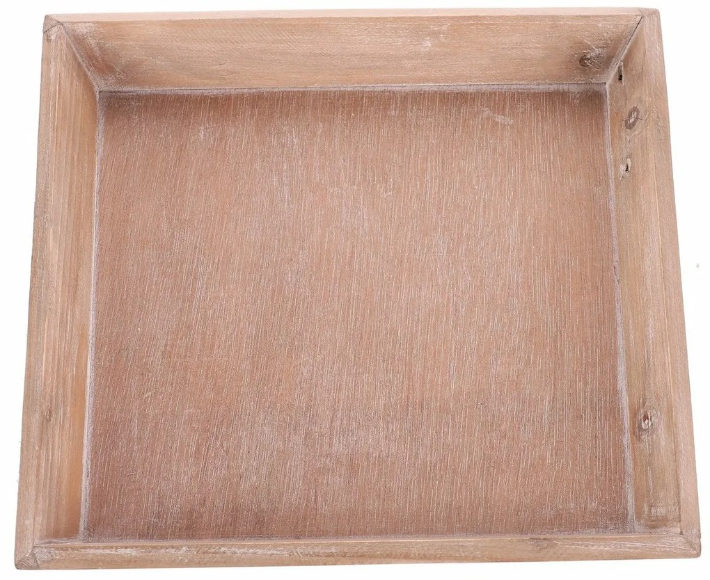 Drewniana taca Riaza brązowa, 26 x 26 x 3 cm