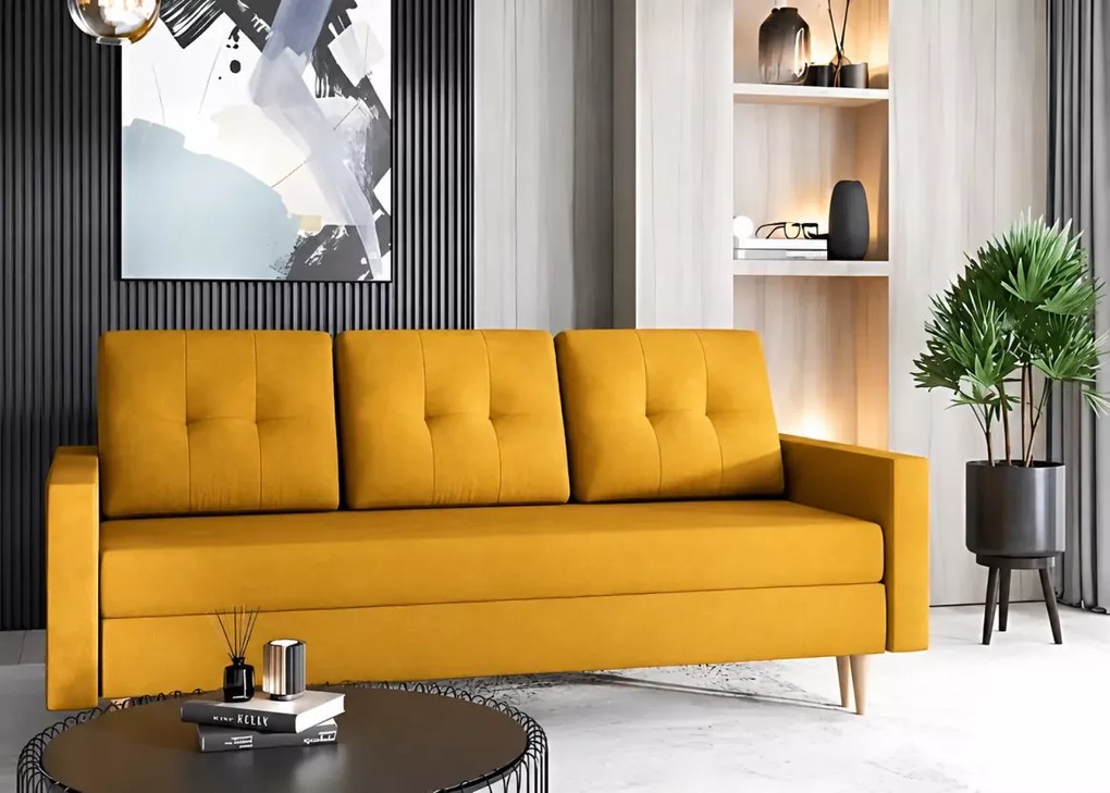 Elegancka Kanapa BERTO – Designerska Kanapa z Funkcją Spania i Pojemnikiem na Pościel, Idealna do Salonu