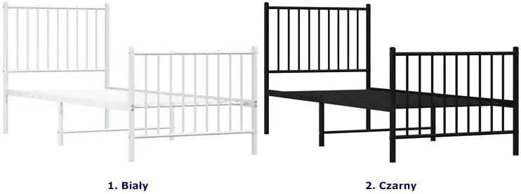 Czarne pojedyncze łóżko metalowe 90x200 cm D6-L41