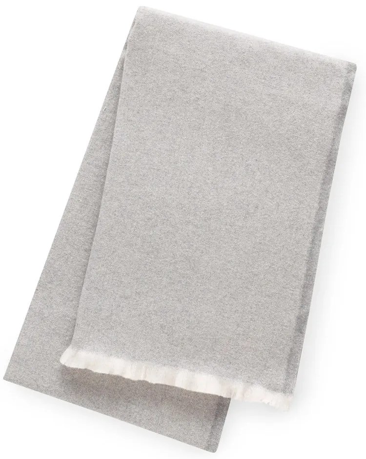 Jasnoszary pled z domieszką bawełny Euromant Linen, 140x180 cm