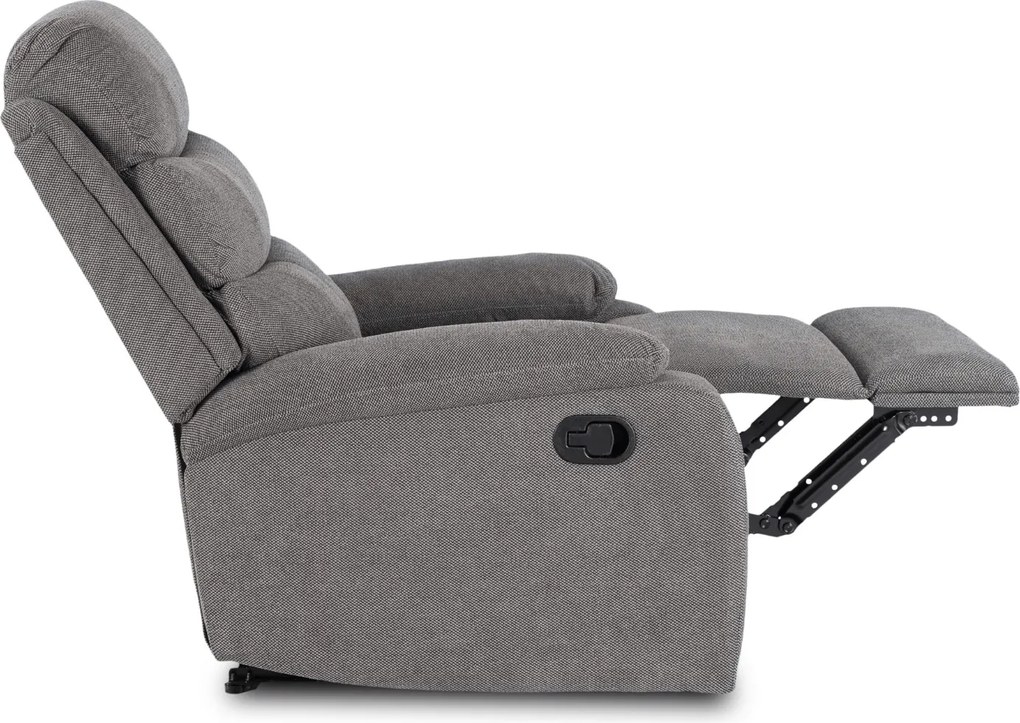 Fotel Rozkładany z Podnóżkiem KOBE Szary Nowoczesny