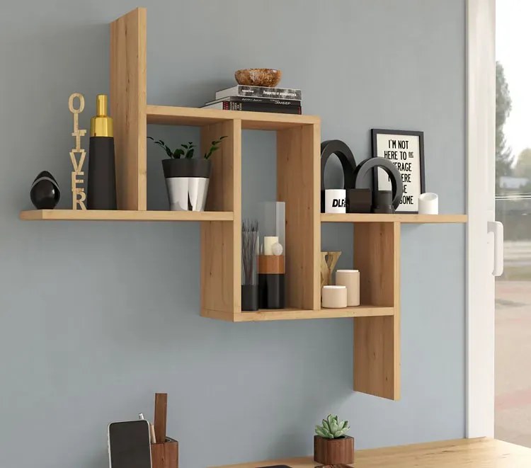 Skandynawski regał wiszący w kolorze dąb artisan - Lucnia