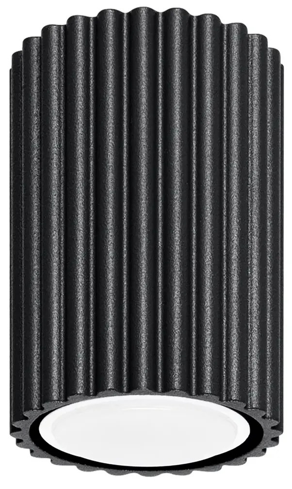 Plafon KARBON 10 czarny ryflowany SOLLUX  LIGHTING