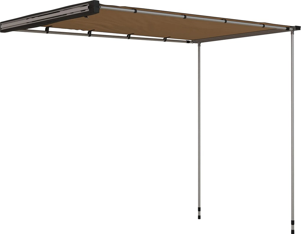 Outsunny Markiza boczna samochodowa, regulowana wysokość, 160 x 250 x 125-225 cm, Khaki