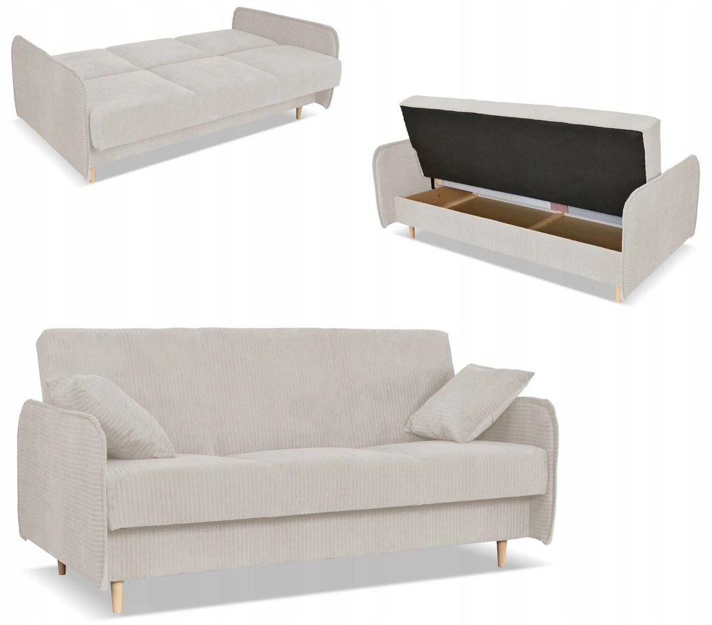 Kanapa sofa Alvo rozkładana wersalka funkcja spania pojemnik Family szara