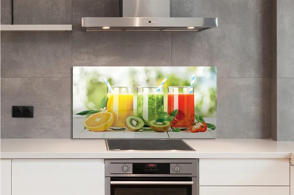 Szklany Panel Koktajle truskawka kiwi