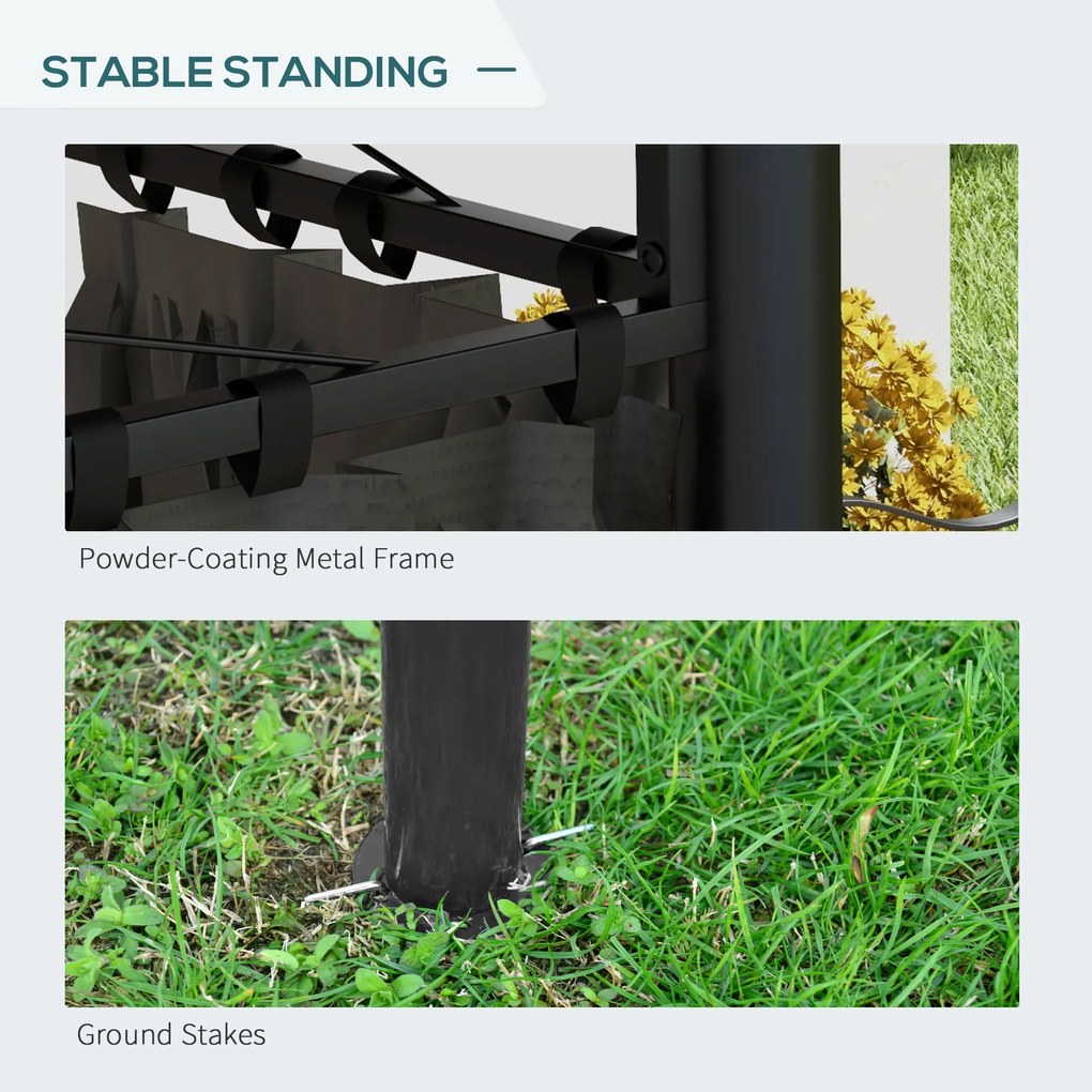 Outsunny Pawilon Namiot ogrodowy, 2,95 x 2,95 x 2, 85 m, Dunkelgrau