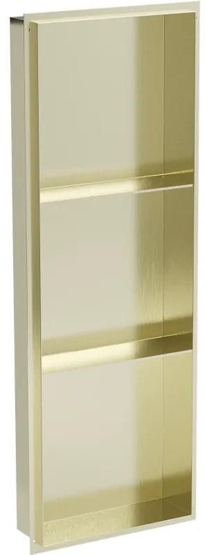 Mexen X-Wall-NR półka wnękowa bez kołnierza z półką 90 x 30 cm, złota szczotkowana - 1951903010S