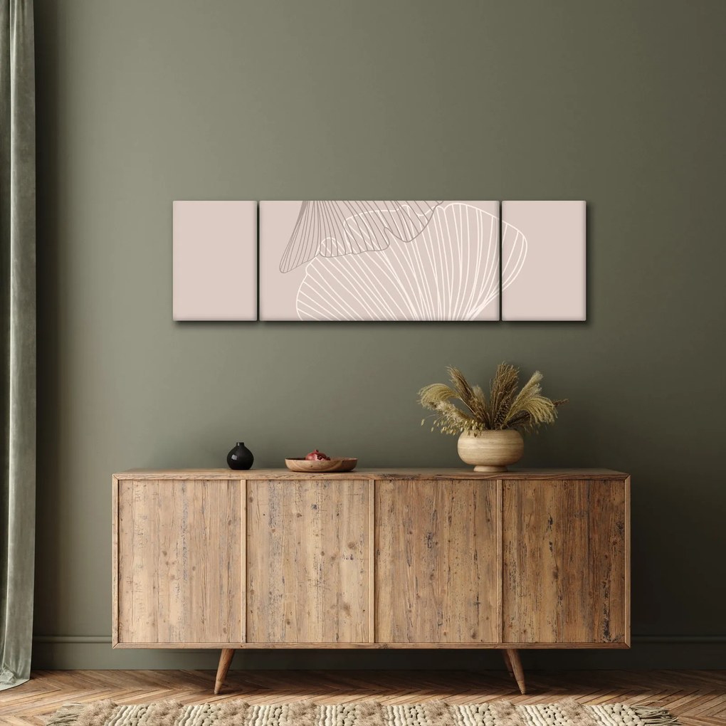 Obraz - Beżowe liście N⁰2 (170x50 cm)
