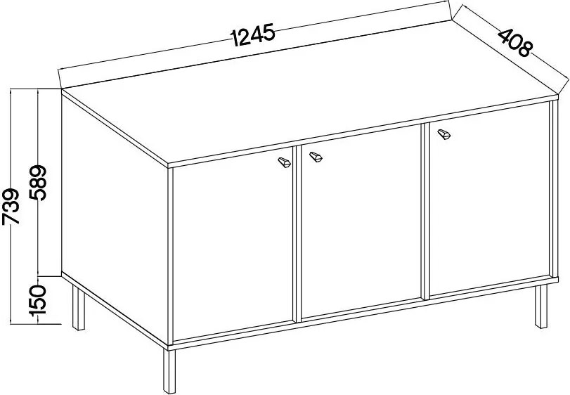 Komoda TORINO 125 cm do Salonu Sypialni Odcienie beżu