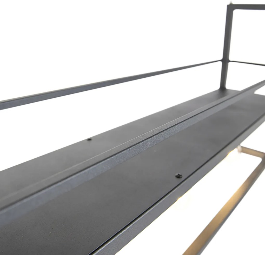 Inteligentna lampa wisząca czarna z półką w komplecie, 4 x Wi-Fi A60 - Cage Rack