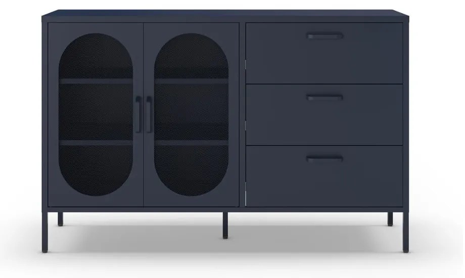 Ciemnoniebieska komoda 140x90 cm Diora – Marckeric