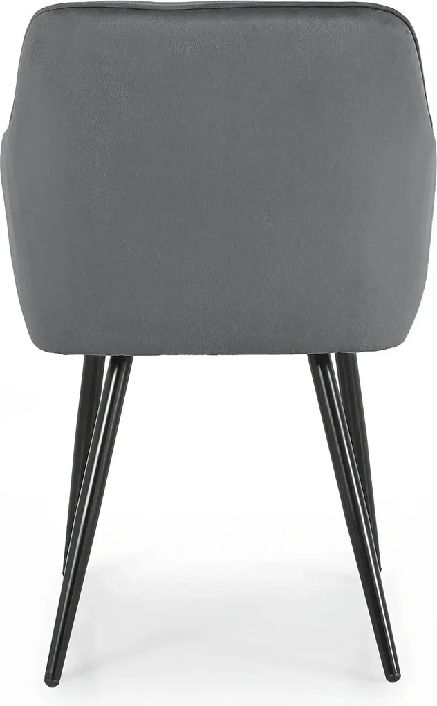 Zestaw 6 grafitowych krzeseł pikowanych P0-E57