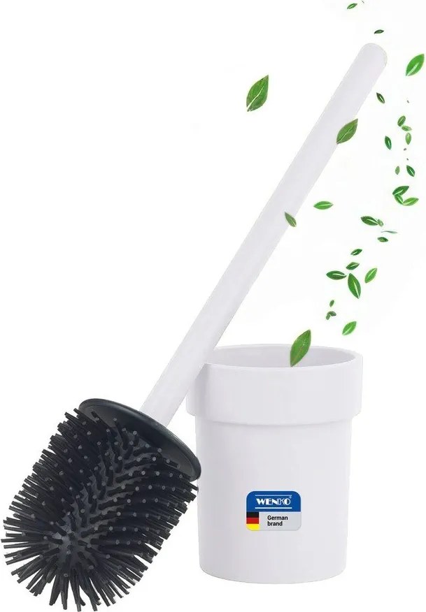 Biała plastikowa szczotka do WC z mocowaniem Turbo-loc bez wiercenia Lizan – Wenko
