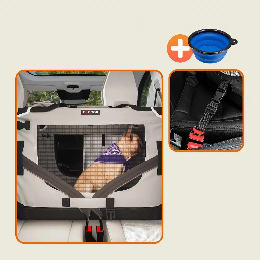 Torba transportowa dla psów i kotów ELI, 70x52x52cm, szara Cadoca