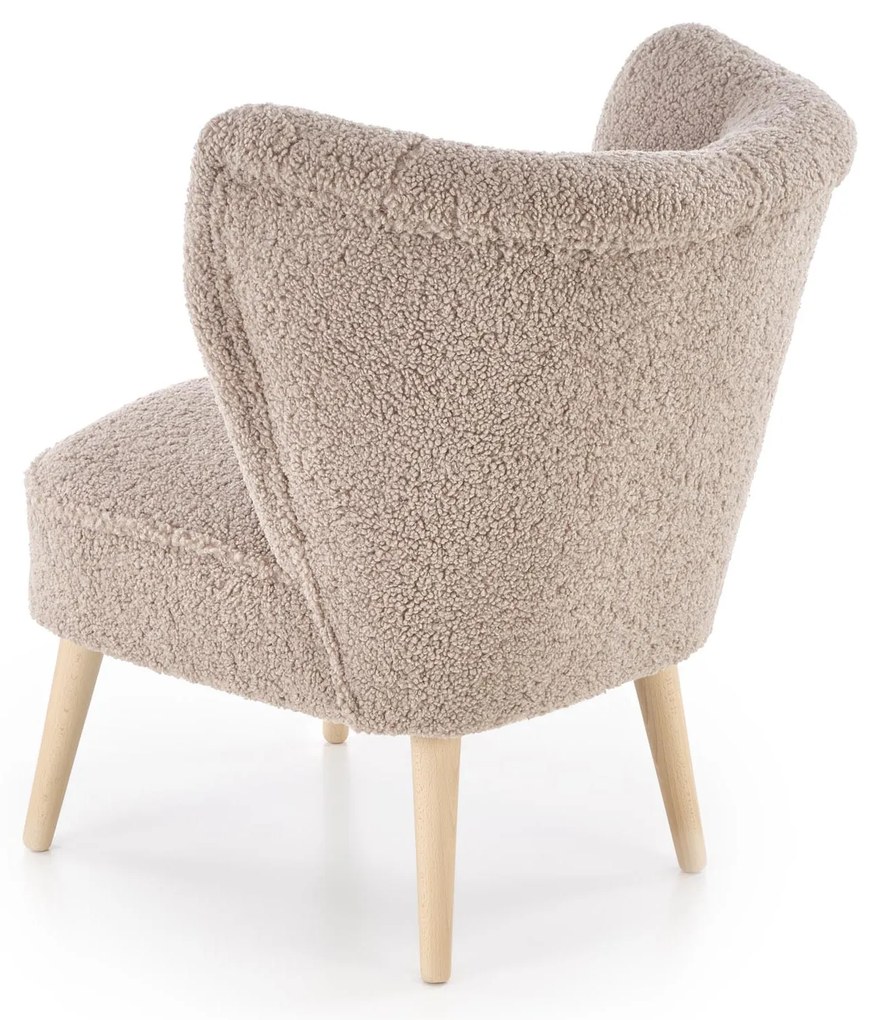 MOCCA Fotel wypoczynkowy Cappucino SVEN TEDDY Nowoczesny Boho Drewno