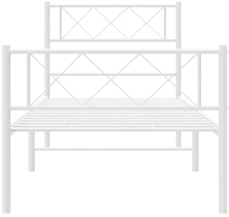 Białe metalowe łózko industrialne 80x200 cm M1-B22