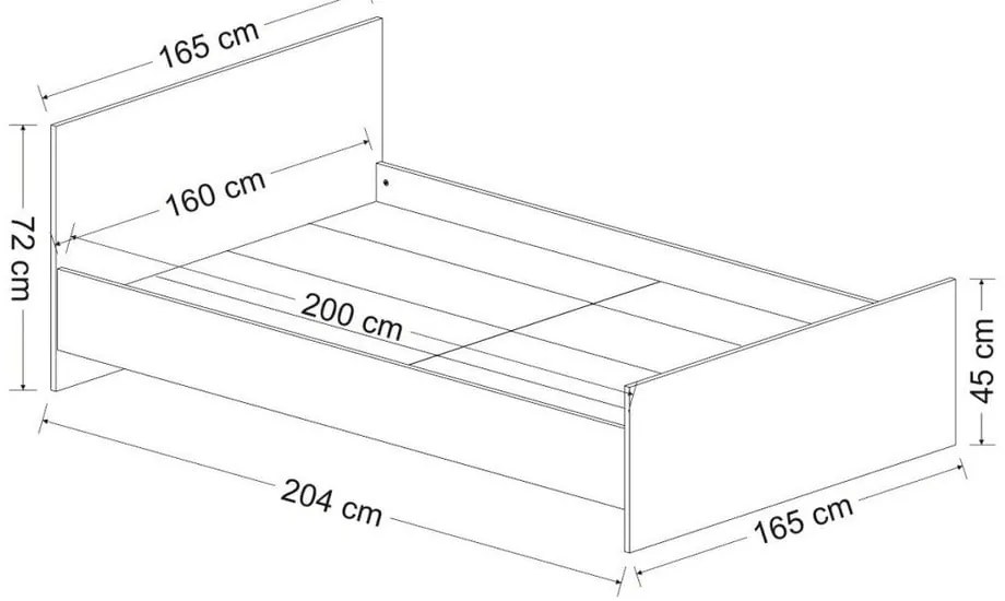 Białe łóżko dwuosobowe 160x200 cm Kale – Kalune Design
