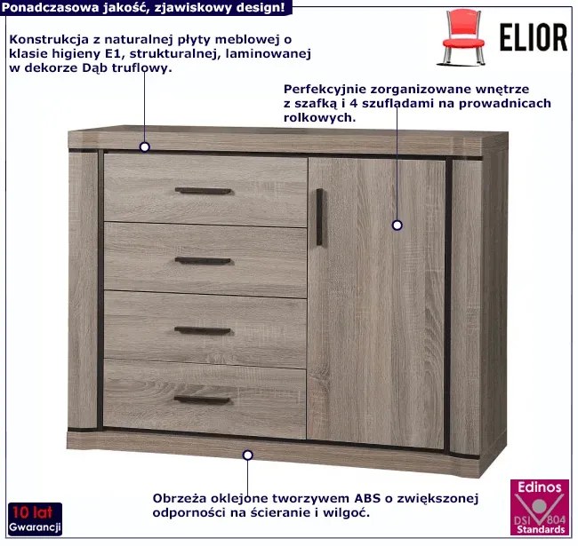 Komoda z szafką i szufladami dąb truflowy N1-L13