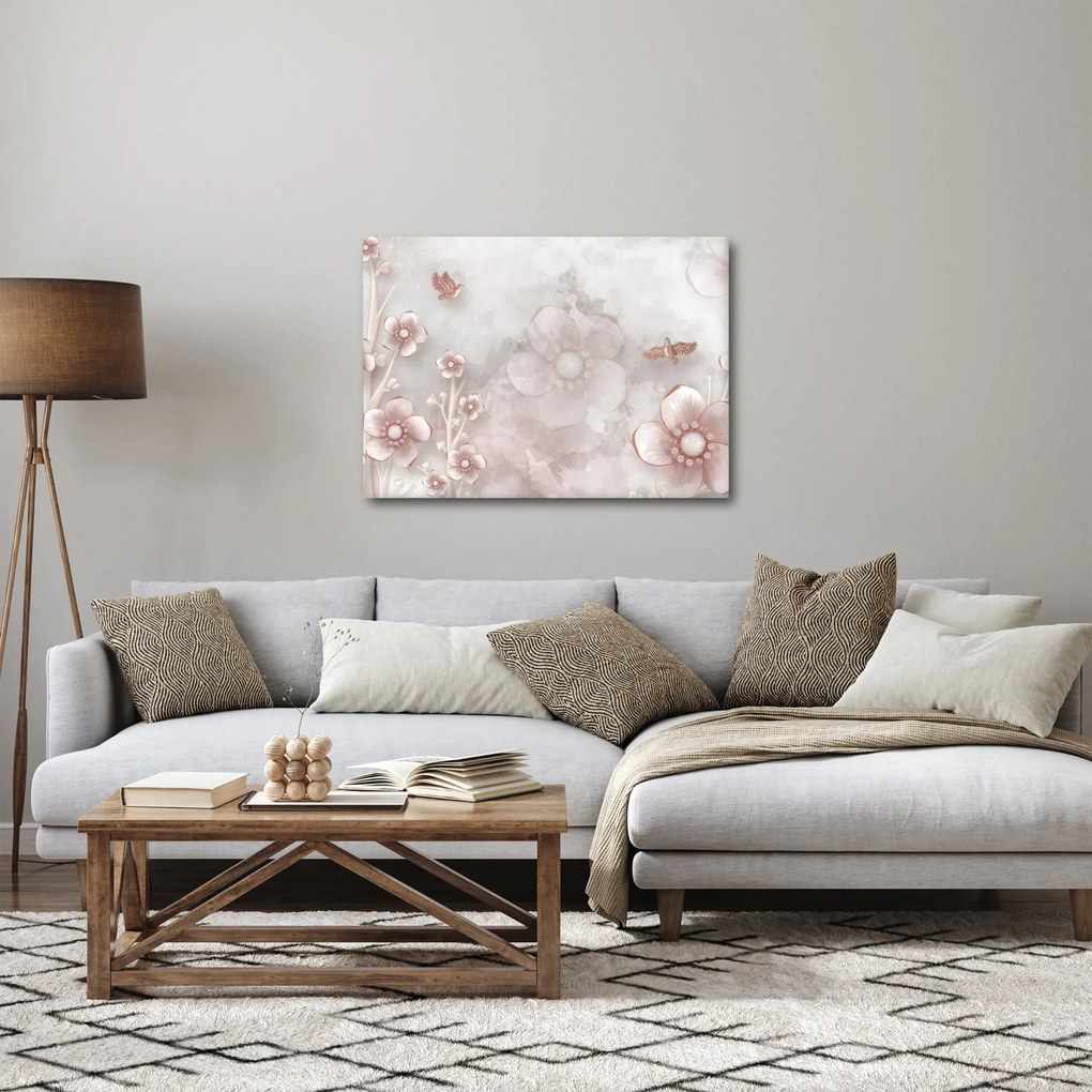 Obraz - Różowe kwiaty (70x50 cm)