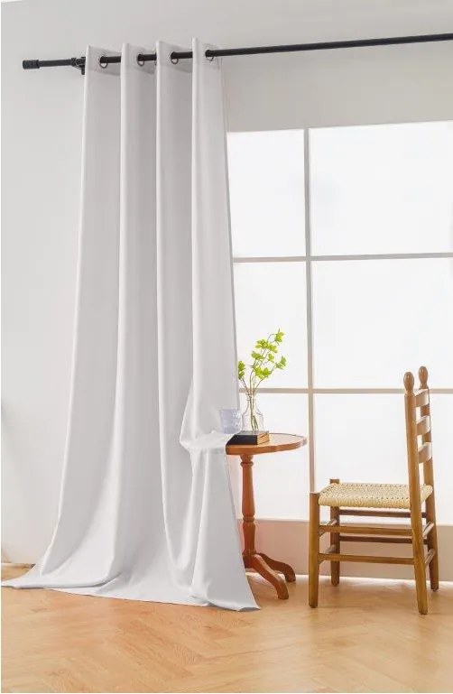 Zasłona biała OXFORD 140x250 cm Zawieszanie: Taśma z wiązaniami