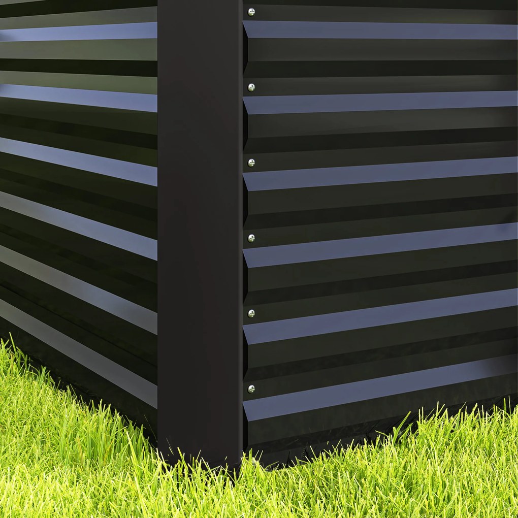 Outsunny Zestaw 2 wysokich grządek, Skrzynia Uprawna, Extra Głęboka, Metal, 120 x 60 x 60 cm, Ciemnoszary