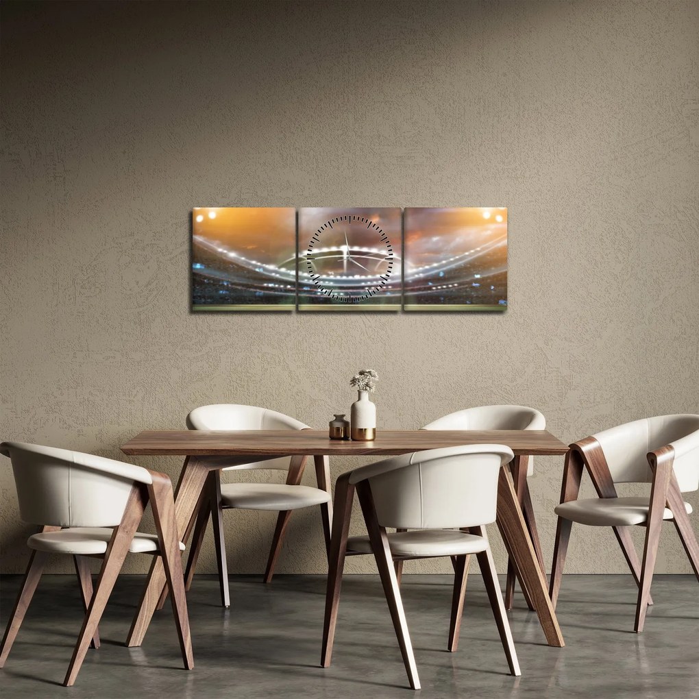 Obraz - Stadion (z zegarem) (90x30 cm)