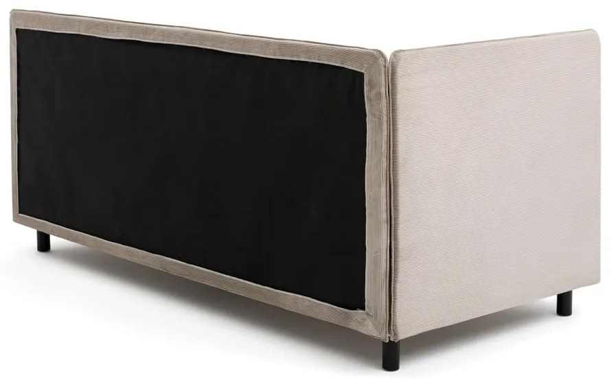 Szarobrązowe tapicerowane łóżko jednoosobowe ze schowkiem i materacem 90x200 cm Avela – Bonami Selection