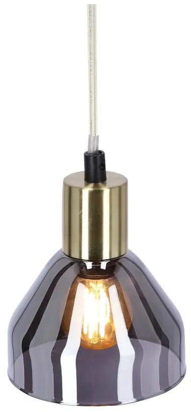 Lampa wisząca w lawendowo-złotym kolorze ze szklanym kloszem Gregory – Candellux Lighting