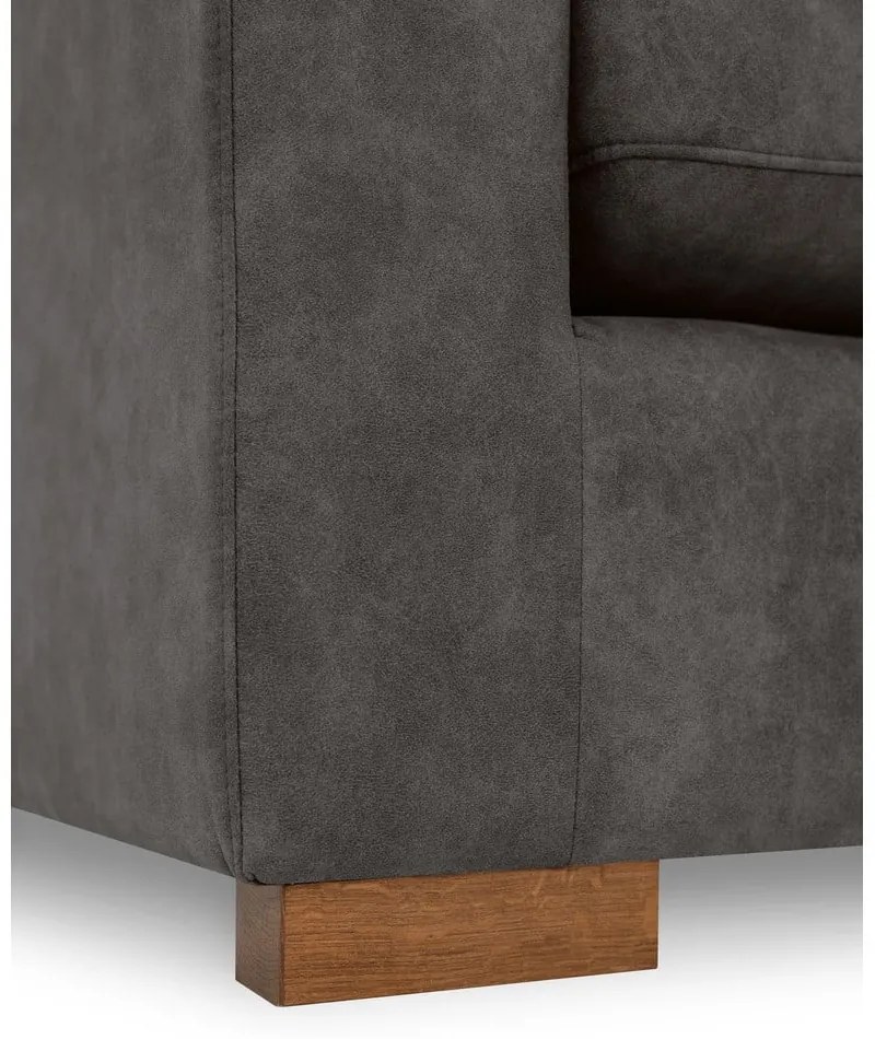 Antracytowa sofa z imitacji skóry 266 cm Hamburg – Scandic