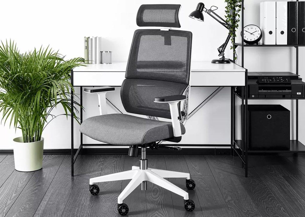 Lirunit – ergonomiczny fotel biurowy obrotowy z regulowanym zagłówkiem