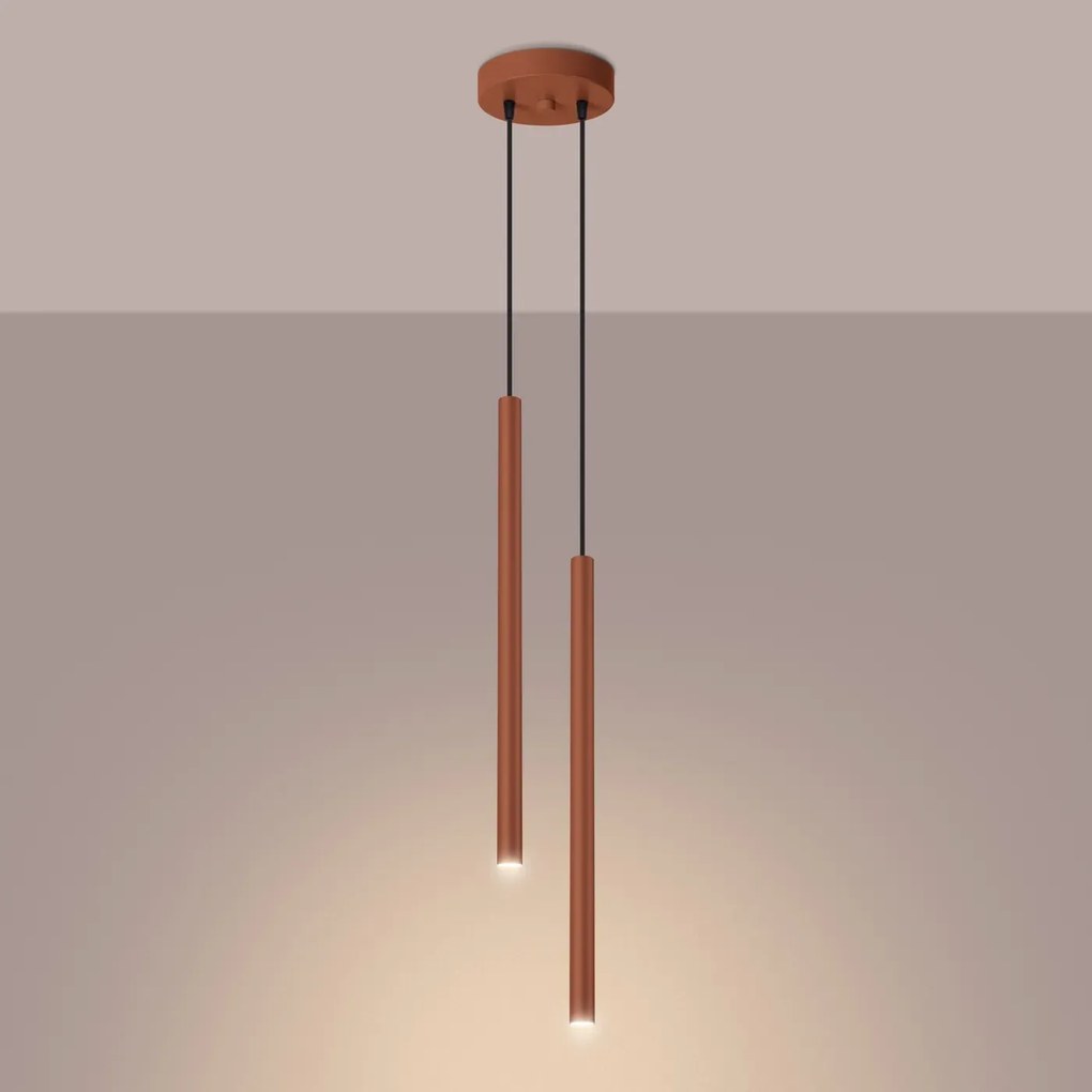 Lampa wisząca PASTELO 2 ochra czerwona SOLLUX  LIGHTING