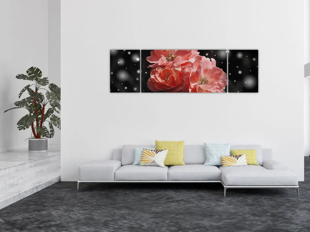 Obraz różowego kwiatu (170x50 cm)