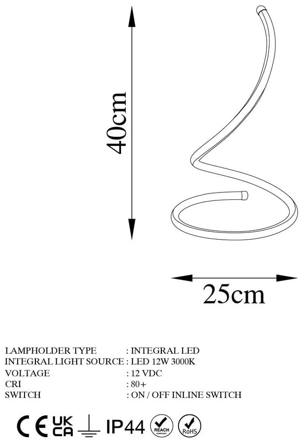 Czarna lampa stołowa LED (wysokość 40 cm) Yay – Opviq lights
