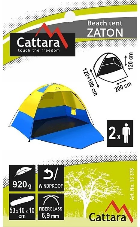 Cattara Namiot plażowy Zaton, 200 x 120 x 120 cm