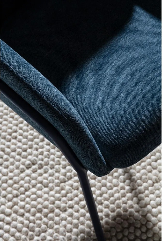 Niebieskie tapicerowane fotele jadalniane zestaw 2 szt. Aslin – MOME