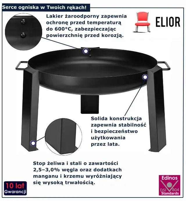 Palenisko nowoczesne ogrodowe 80 cm L5-S77