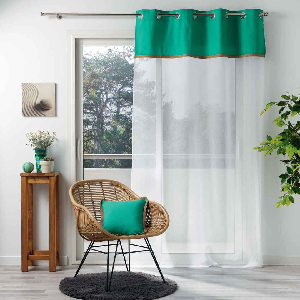 Firana gotowa KELONIA, 140 x 240 cm, z ozdobnym paskiem